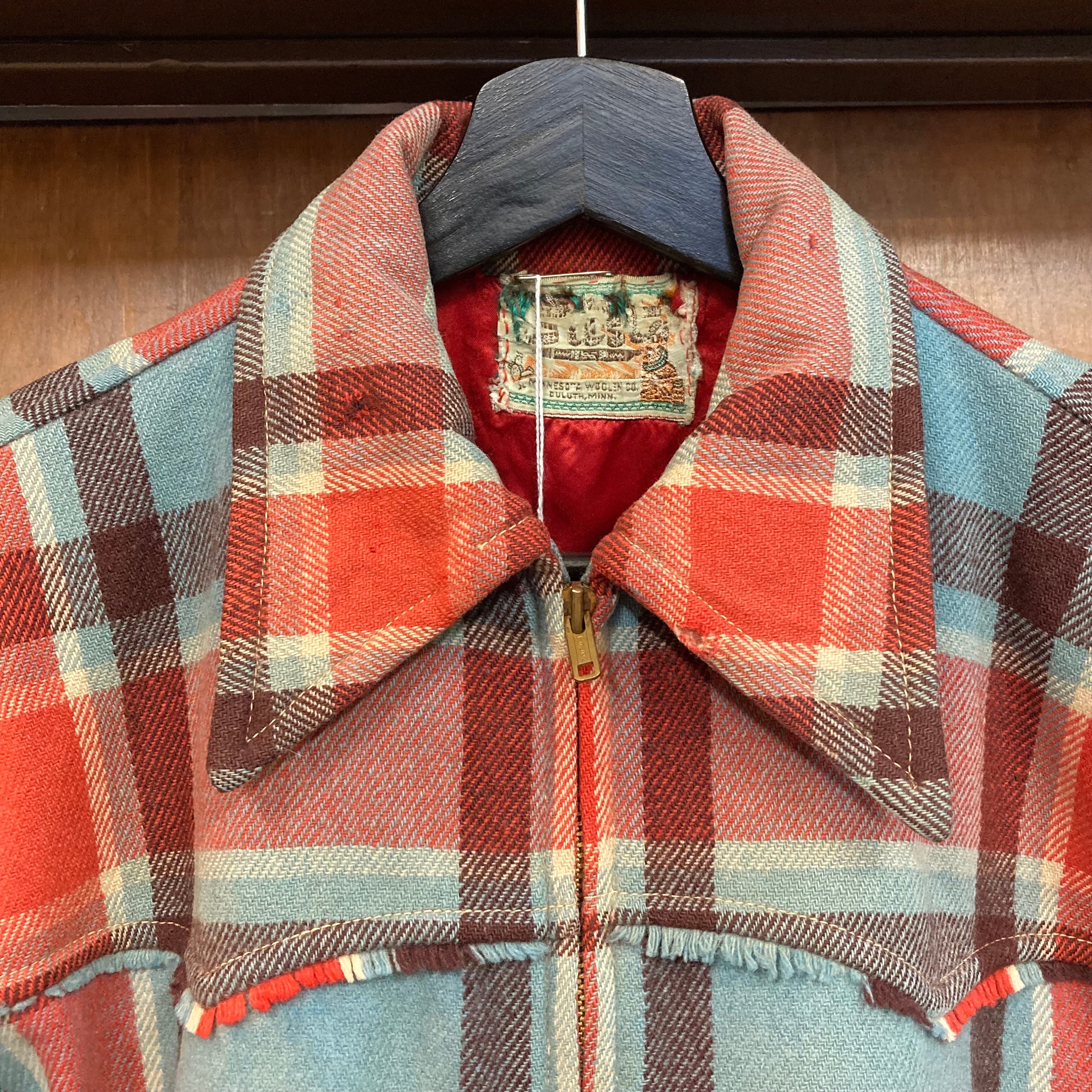1950s Dryback Coat Wool Buffalo Plaid Heavy Hunting Jacket