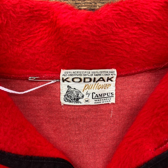 Vintage 1960s campus Kodiak Red Chevron Mod Fake Fur 