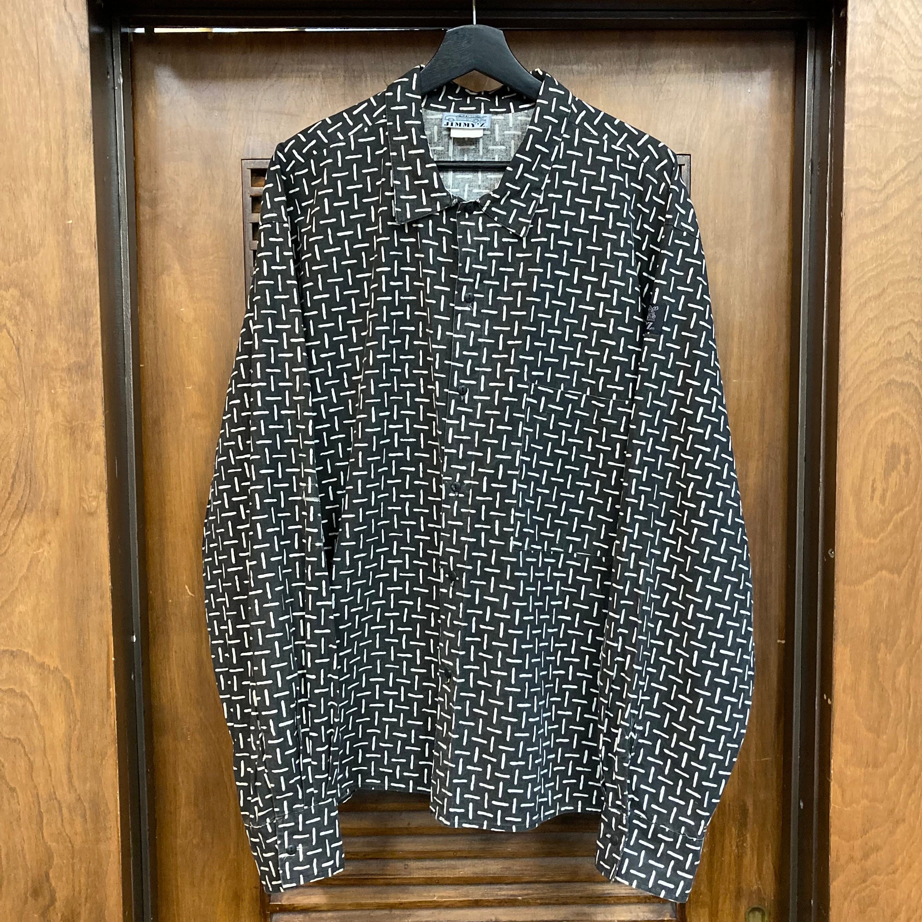 JIMMY'Z 長袖 シャツ ブラック 80's ヴィンテージ Vintage 1980's Size XL Jimmy'z Skate Surf Industrial New Wave