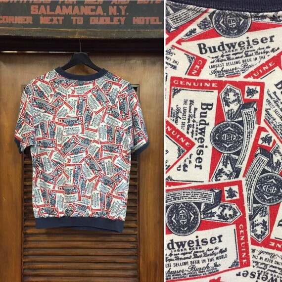 Vintage 1960’s Budweiser Pop Art Short Sleeve Swea