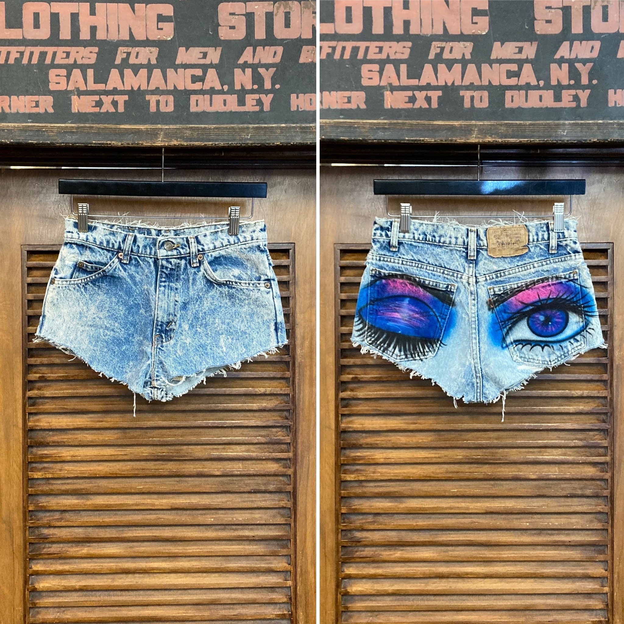 Vintage 1980's W28 Levi's Orange Tag Custom Artwork Airbrush Denim
