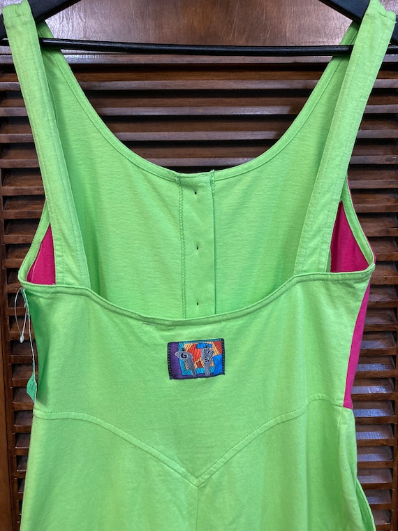 Vintage 1980’s NOS Peter Max Knit Neon Jumpsuit, … - image 6