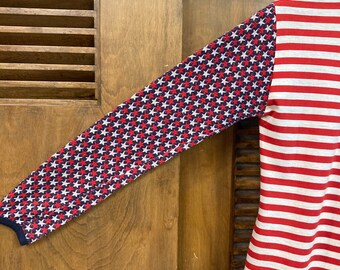 トップス 60s CAMPUS vintage cotton shirt Vintage 1960's “campus” Hippie Mod Stars X Stripes Knit Pop