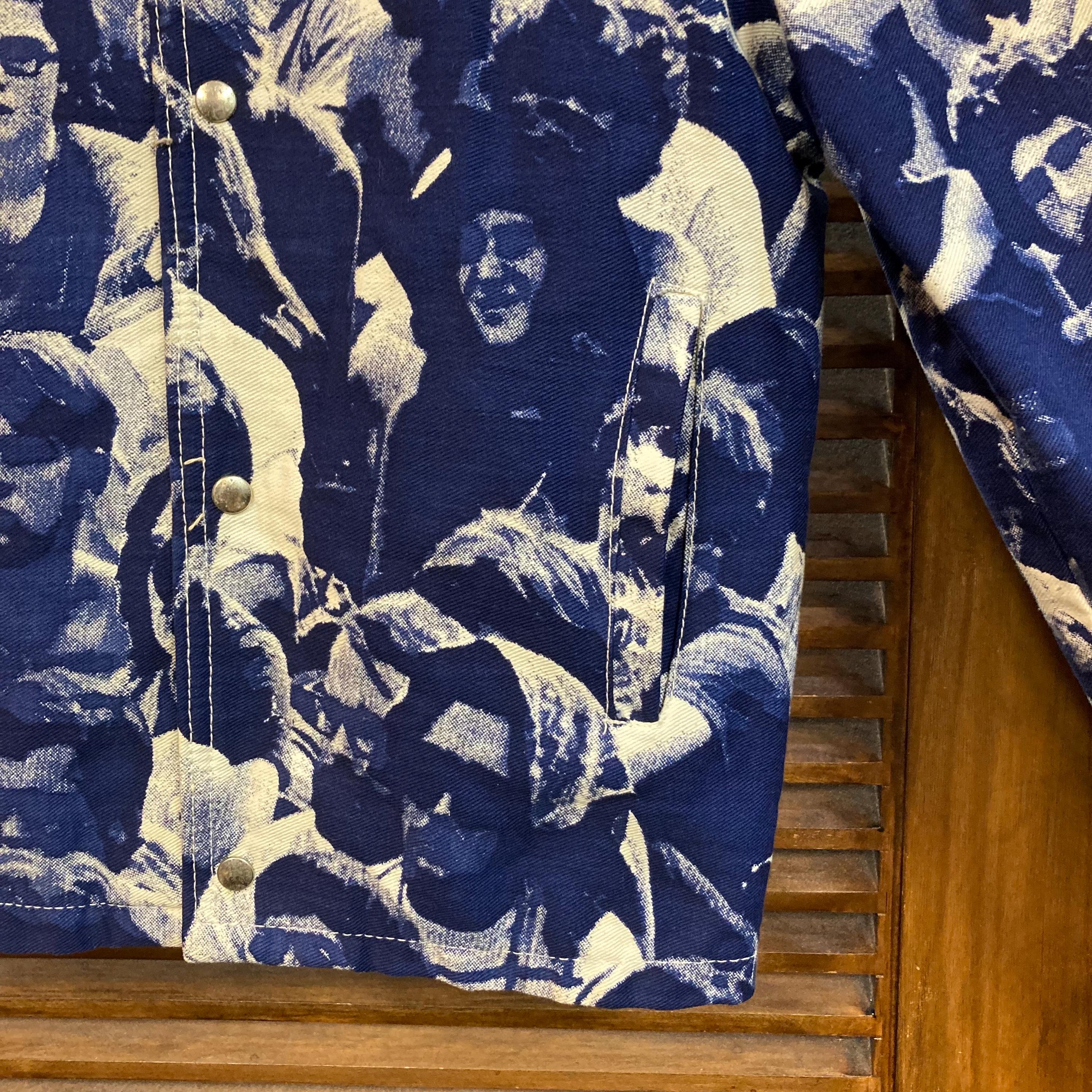 ジャケット・アウター 70s Vintage Woodstock Photo Printed Cape Vintage 1960s 70s Woodstock Photo Print Denim Cape Baron Wolman By