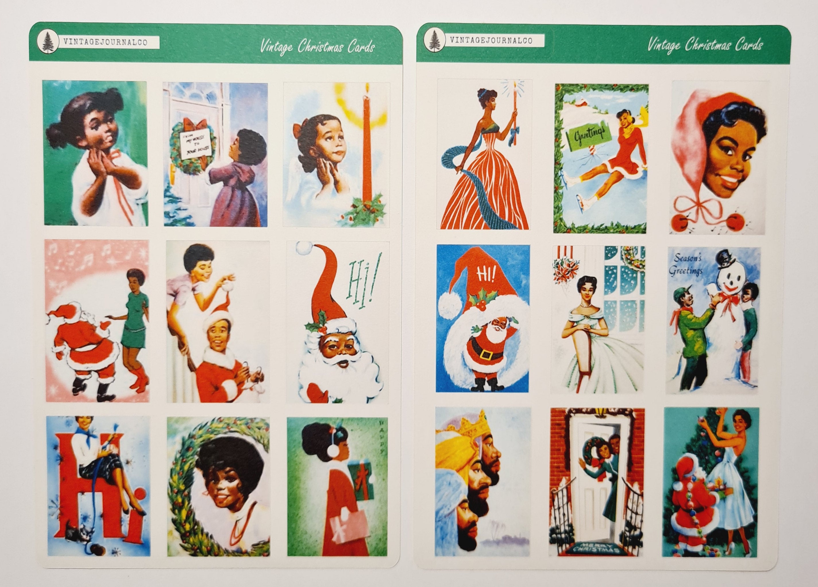 Vintage Christmas Card Stickers Xmas Stickers Planner - Etsy UK
