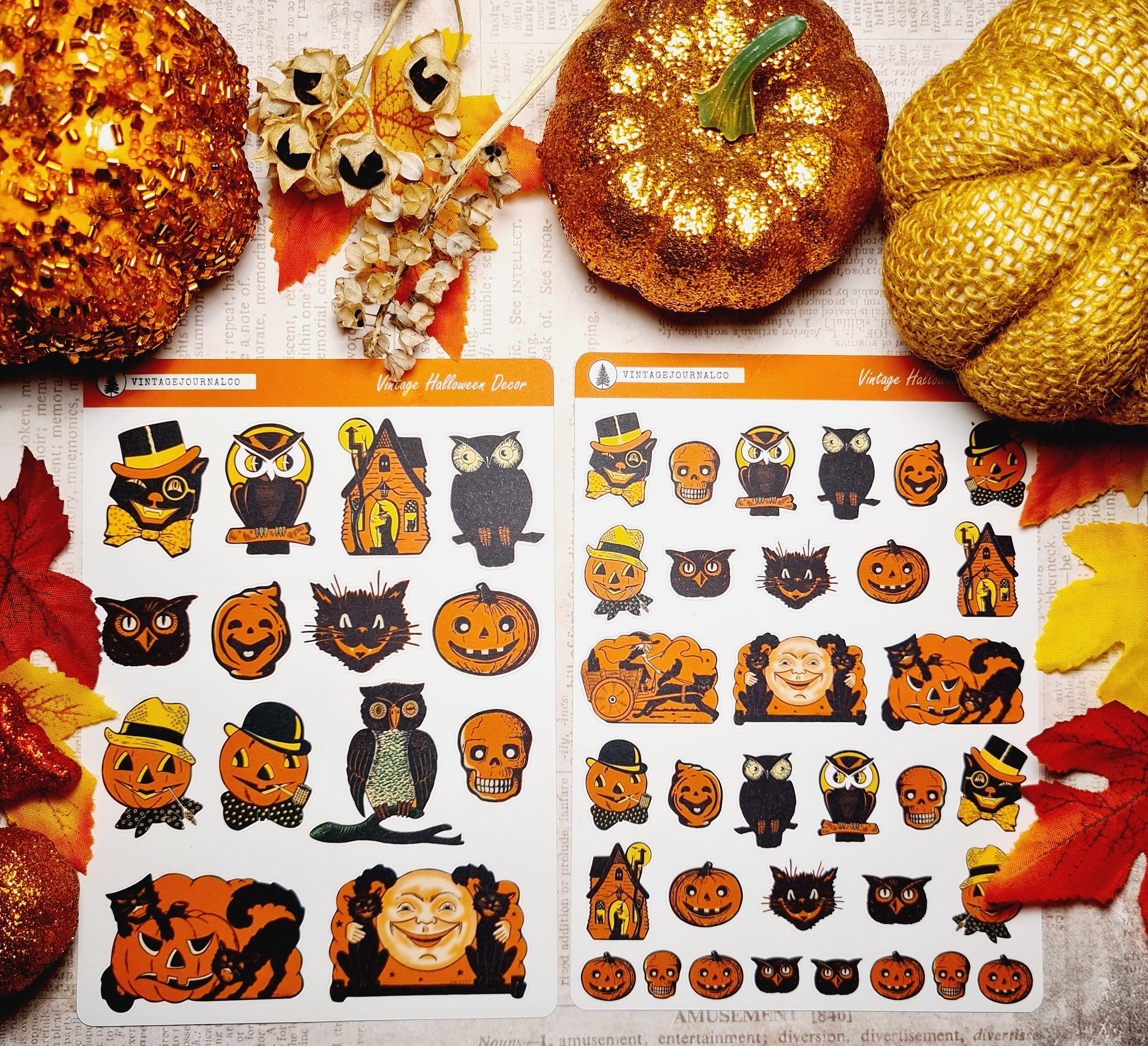 Vintage Halloween Decor Stickers | Vintage Halloween Deocrations | Ol…