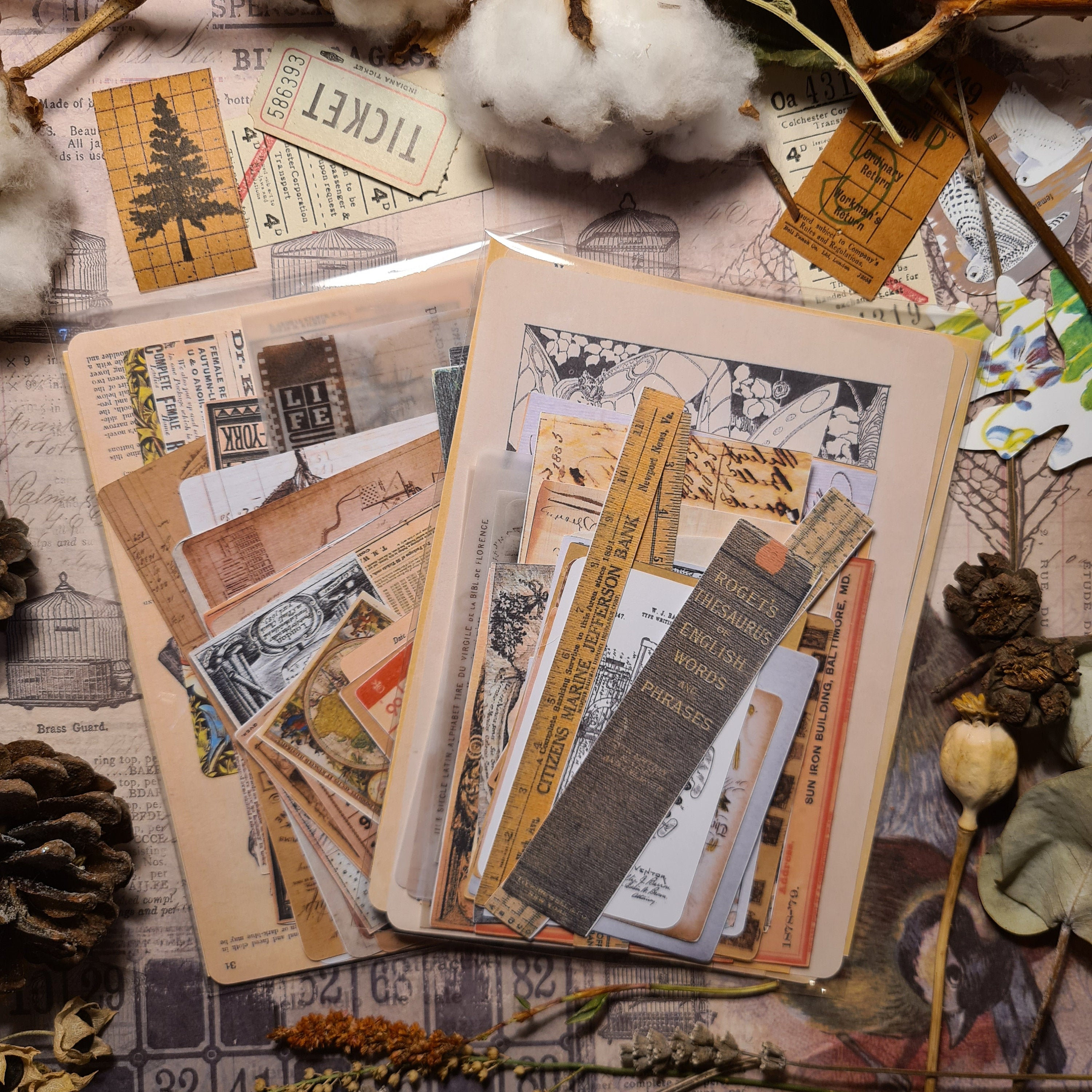 small gift for crafters EphemeraJunk JournalingScrapbook Making 30 Piece Organised Planner JournalScrapbooking Kit