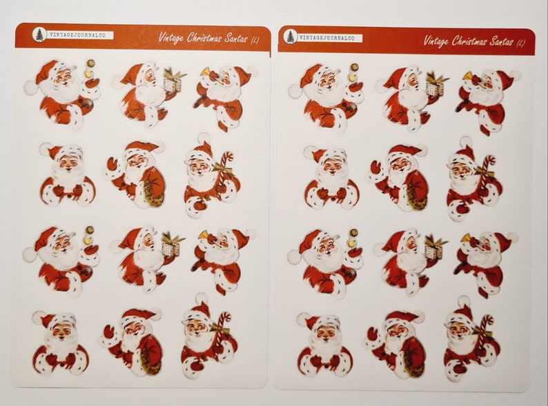 Vintage Christmas Santa Stickers L Holiday Stickers - Etsy UK