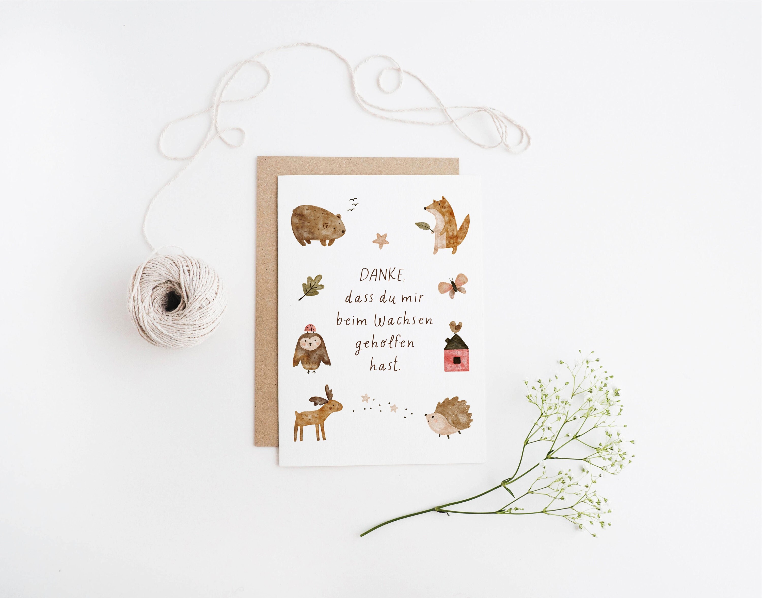 Kindergarten Abschied Karte Danke dass du mir beim wachsen | Etsy