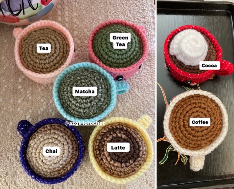 Teacup Plush Buddy: Handmade Crochet Coffee Tea Cup Decor image 7