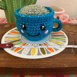 Teacup Plush Buddy: Handmade Crochet Coffee Tea Cup Decor image 9