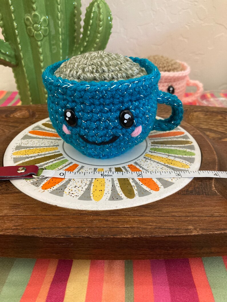 Teacup Plush Buddy: Handmade Crochet Coffee Tea Cup Decor image 9