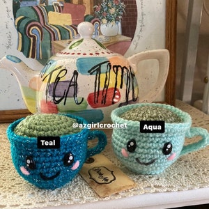 Teacup Plush Buddy: Handmade Crochet Coffee Tea Cup Decor image 5