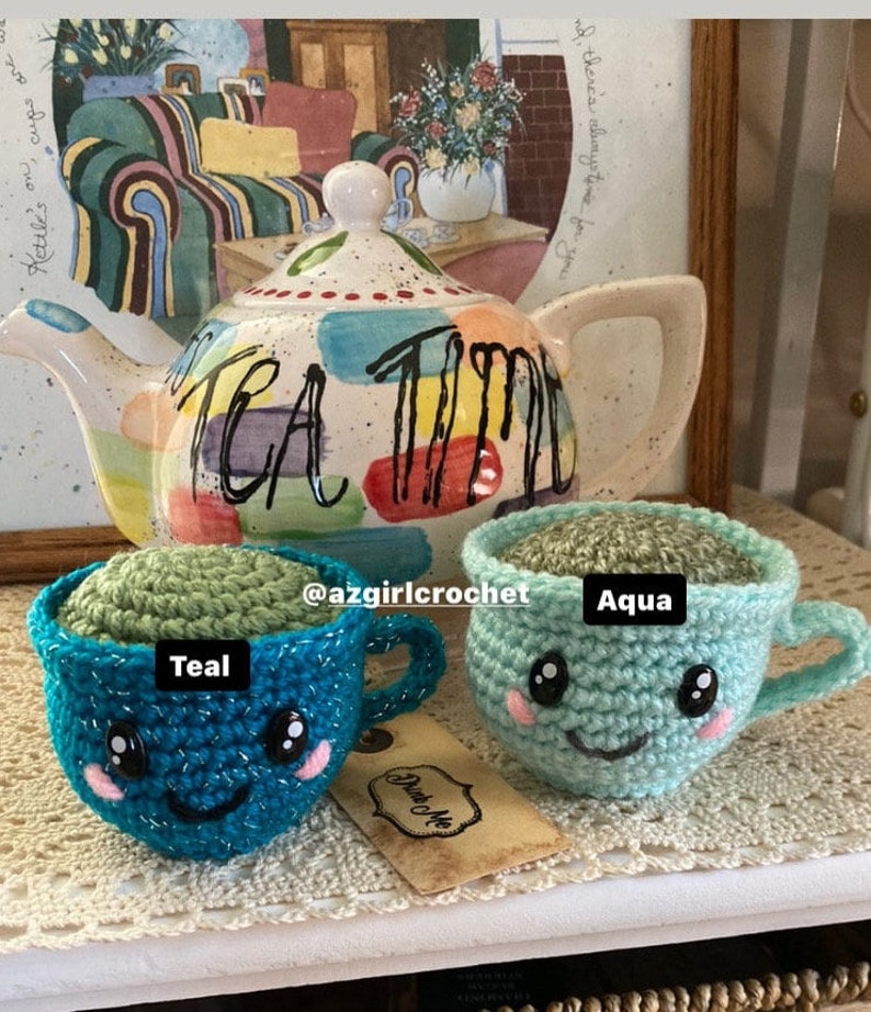 Teacup Plush Buddy: Handmade Crochet Coffee Tea Cup Decor image 5
