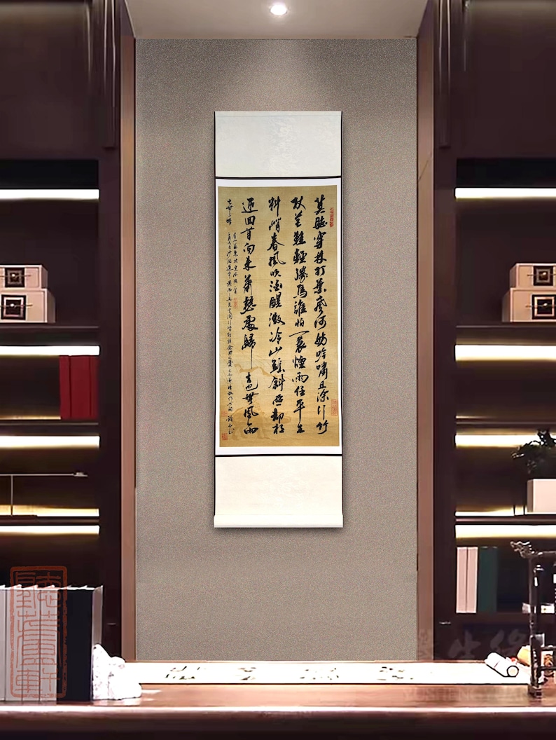 Original Handwritten, Chinese Calligraphy, Long Scroll Hangings,