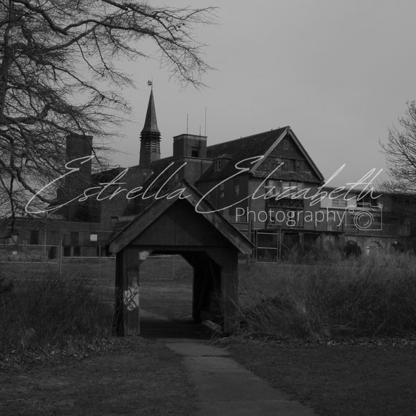 Abandoned Sanatorium, Seaside Sanatorium, Abandoned Building, Urban Exploration, fine art photography, Black and white, Digital Download