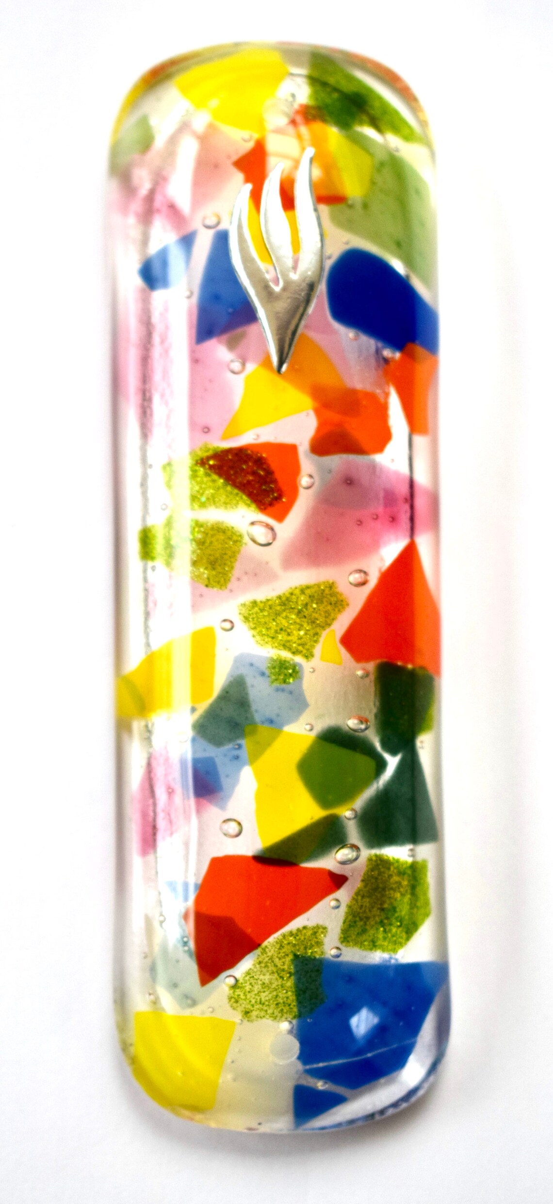 MEZUZAH. Unique Glass Art Mezuzah MultiColoured Handmade Etsy