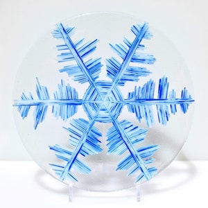 Unique Christmas Wall Art, Snowflake, Glass Art, Centerpiece, Decoration