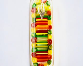 MEZUZAH. SPECIAL EDITION, Unique Contemporary Glass Art Mezuzah, Original, Judaica, Handmade Mezuzah Case, Wedding and New Home Gift