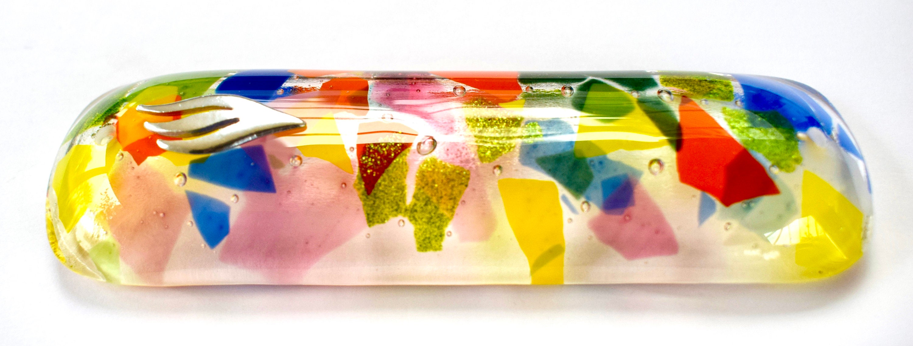 MEZUZAH. Unique Glass Art Mezuzah MultiColoured Handmade Etsy