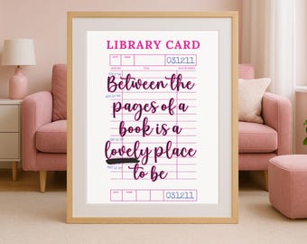 Vintage Library Card Quote Print: Book Lover Wall Art (Digital Download)