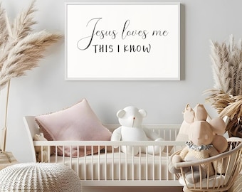 Jesus Loves Me Printable: Christian Nursery Scripture Decor (Digital Download)