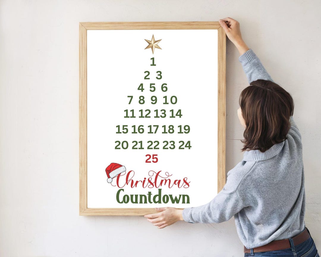 Tree Countdown Poster Christmas Tree Countdown Printable: Kids Advent Calendar (digital ...