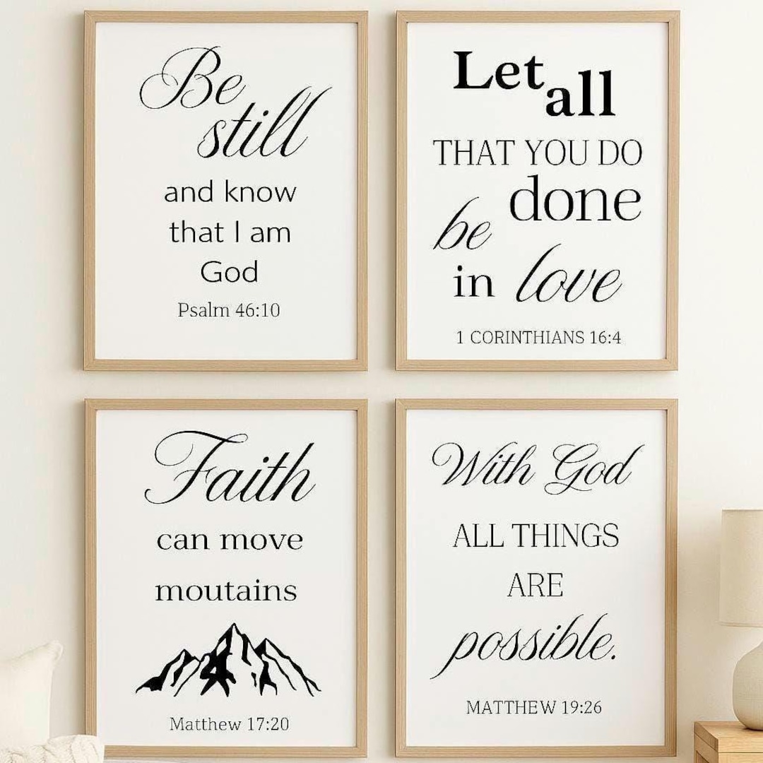 Bible Verse Wall Art Set: Christian Scripture Prints (digital Download ...