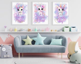 Unicorn  Nursery Wall Art, Girls Magical Room Decor (Instant Digital Download)