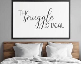 The Snuggle Is Real Wall Art | Minimalist Cozy Home Decor (Digital Download)