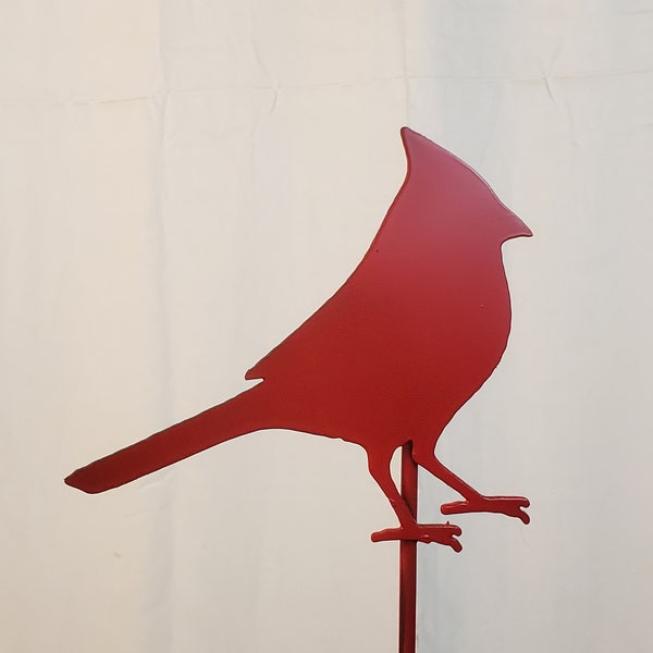 Custom Metal Cardinal Yard or Garden Art 14g Steel Figure Sign Plaque Freestanding Metal Fab Fabrication Bird