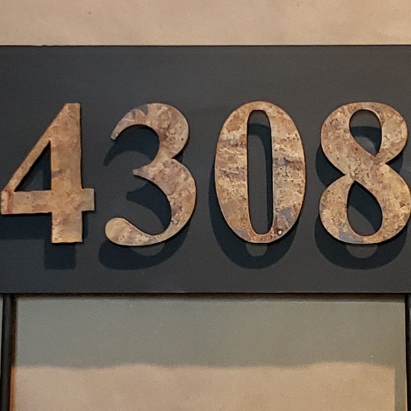 Medium Address Sign Custom Metal Sign w/ Floating Numbers 16" x 10" House Numbers Plate Plaque