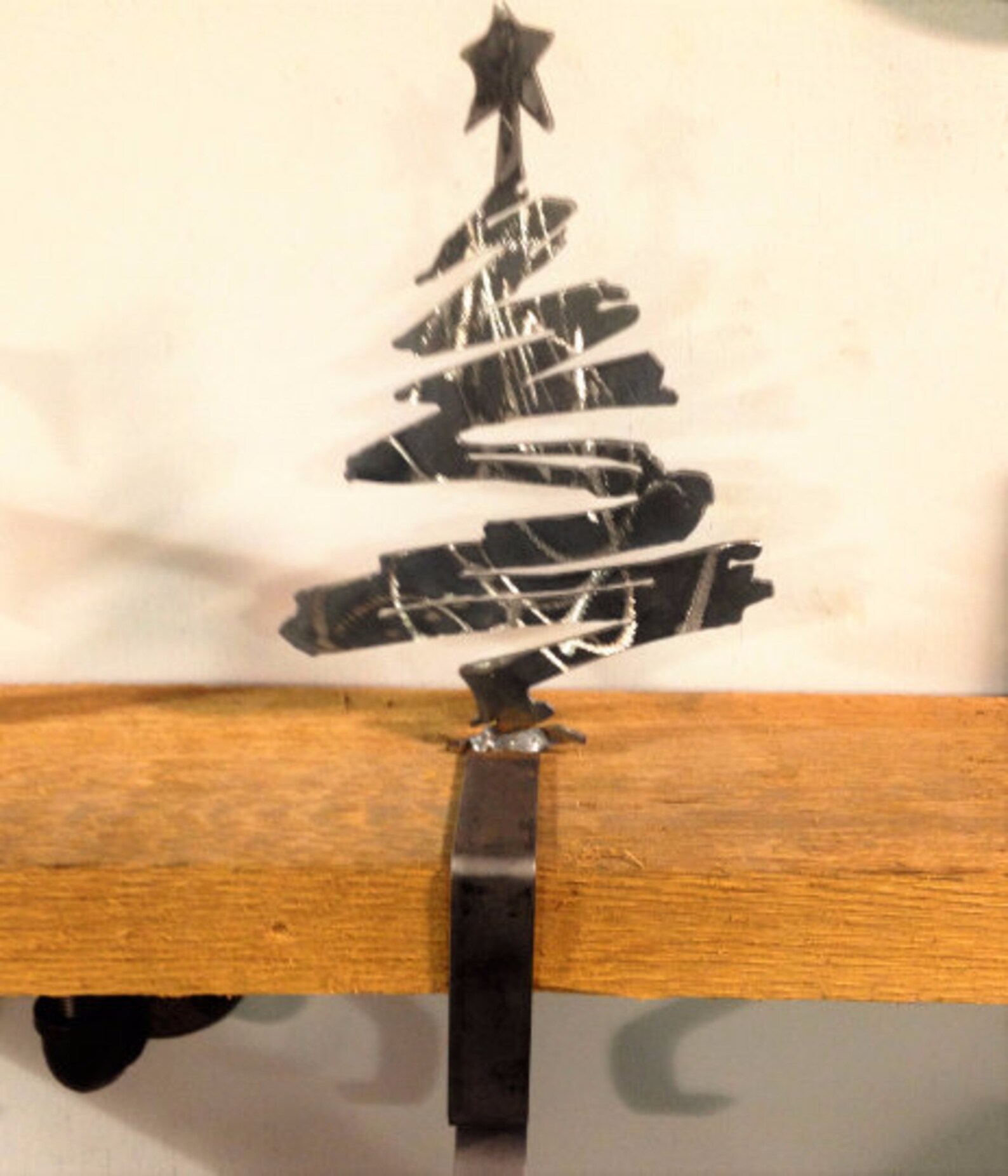 Christmas Tree Metal Stocking Holder Holiday Decor Metal Art Etsy
