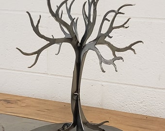 Custom Metal 3D Tree of Life Jewelry Stand Ring Tree Free Standing Table Top Art Show Display Artwork Handmade Fabricated Fab Halloween Art