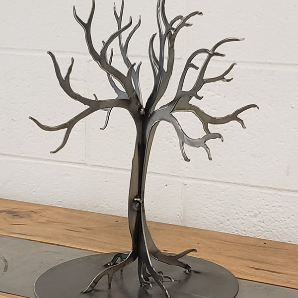 Custom Metal 3D Tree of Life Jewelry Stand Ring Tree Free Standing Table Top Art Show Display Artwork Handmade Fabricated Fab Halloween Art