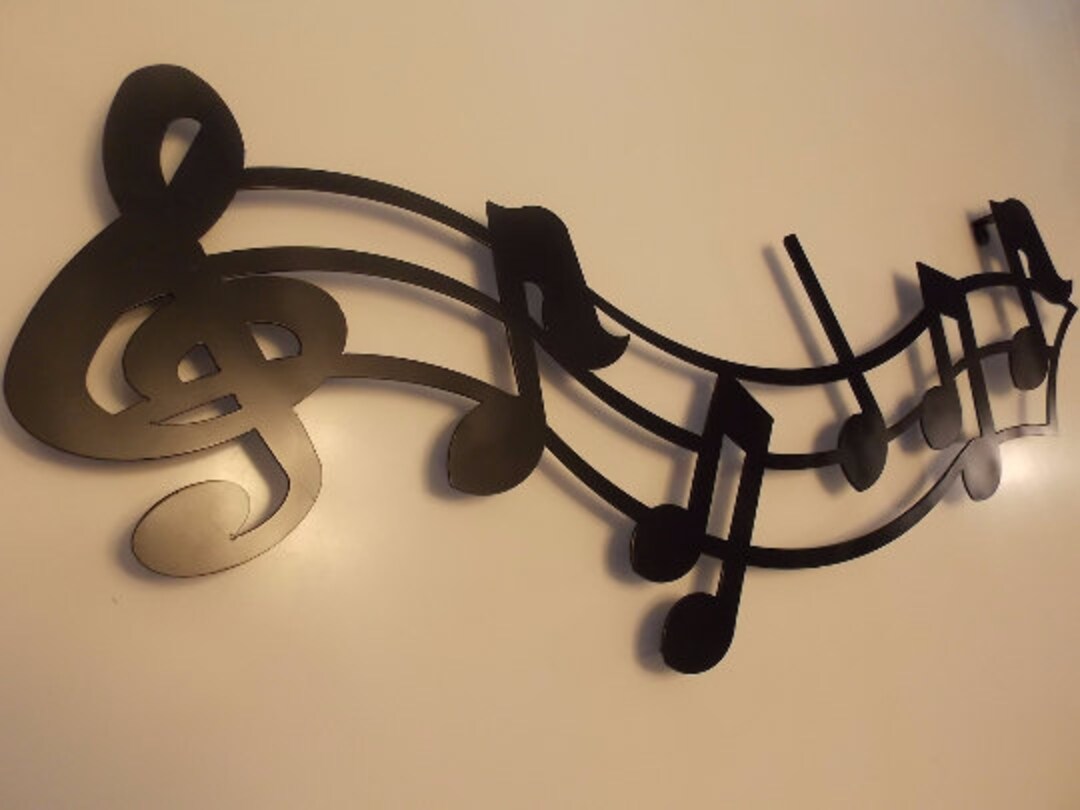 Large Metal Crafted Music Notes W/treble Clef 36 Wall Art Hanging Home