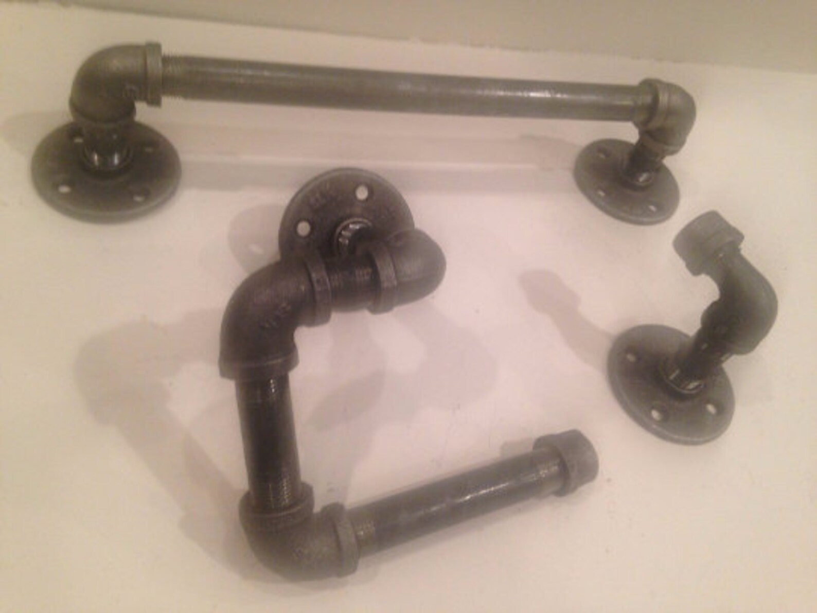 Complete Industrial Pipe Bathroom Set Toilet Paper Holder Etsy