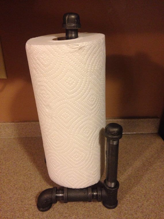 Industrial Black Pipe Paper Towel Holder Free Standing Etsy