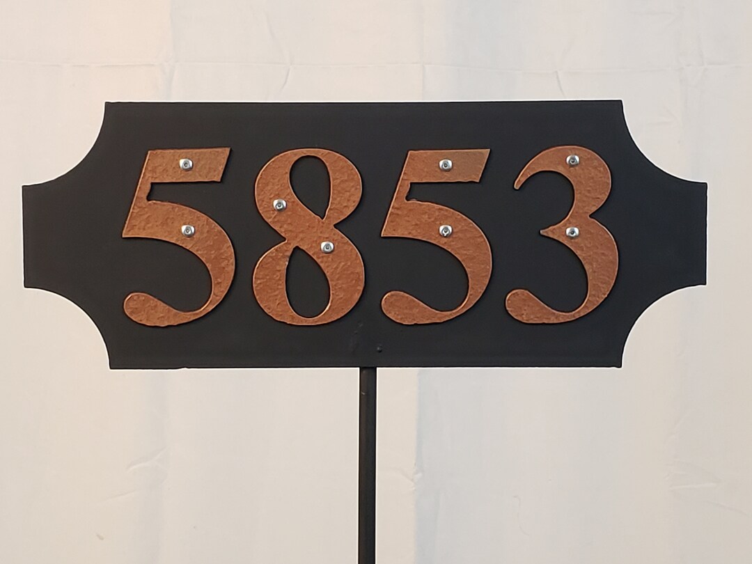 Metal Address Sign With Raised (riveted) Numbers Custom Color Free ...