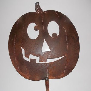 Metal Cut Pumpkin Silly Face Halloween Decoration Decor Yard Art Artwork Steel Pumpkin