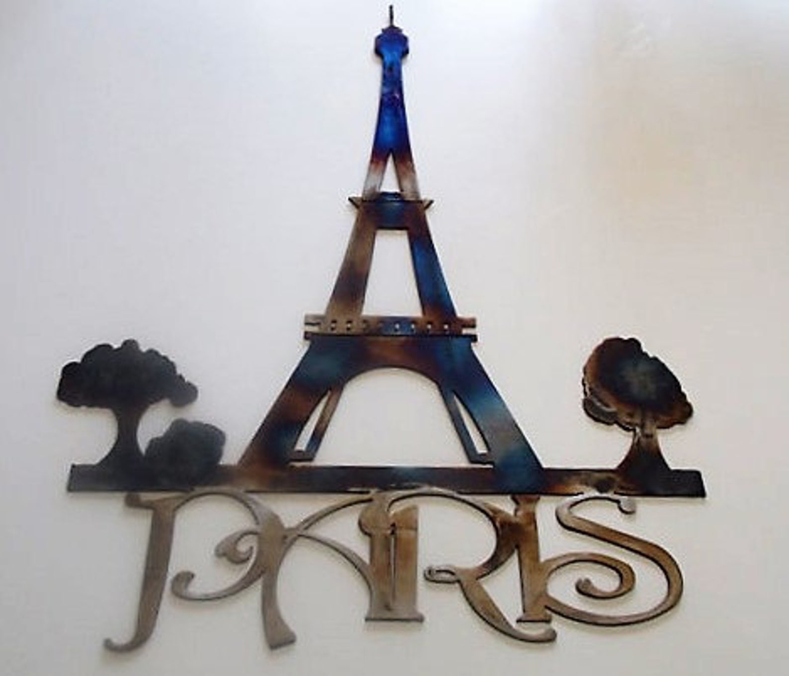 Eiffel Tower Metal Paris Wall Art Hanging Artwork French Etsy