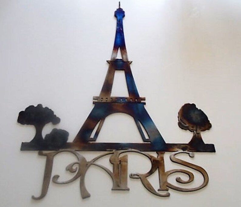 Eiffel Tower Metal Paris Wall Art Hanging Artwork French Etsy
