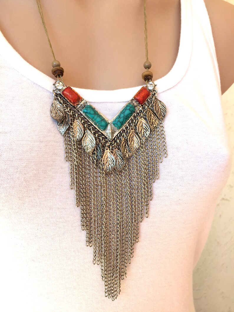 Statement Necklace Tassel Necklace Boho Necklace