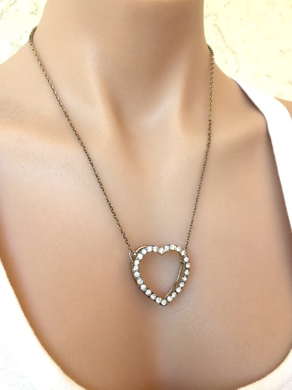 Vintage Necklace, Heart Necklace, 80's, Vintage Je