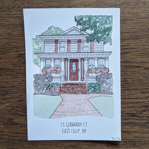 custom home painting watercolor & ink 5x7 realtor gift image 10