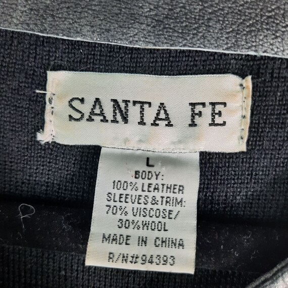 Vintage Santa Fe Leather Knit V Neck Sweater - image 4