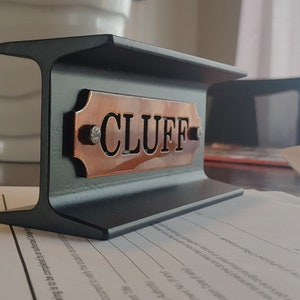 Personalized Steel I-Beam Desk Nameplate  for Architects, Engineers, and Construction Businesses Unique Accessory and Promotional Product