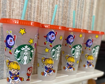 Rainbow girl color changing tumbler, Starbucks, 24oz reusable tumbler