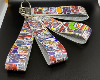Back To The Future Faux Leather key fobs, 10 inches, Silver Glitter HTV