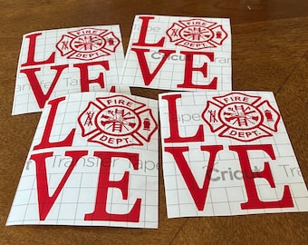 Fire Fighter Love Car Decal